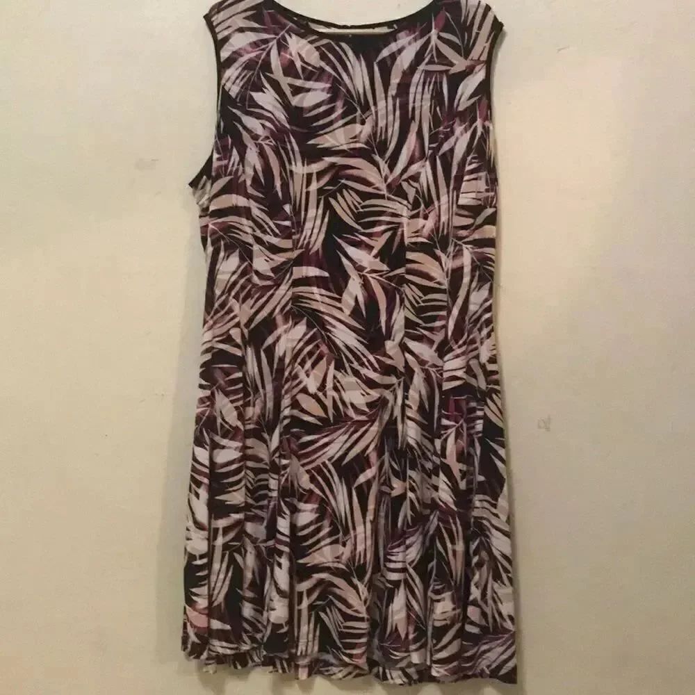 Lane Bryant women’s plus size sleeveless summer leaf short dress NWT